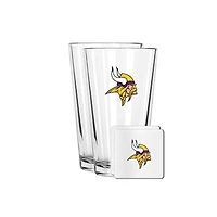 The Memory Company Minnesota Vikings 16oz. Pint Glass and Coaster Set