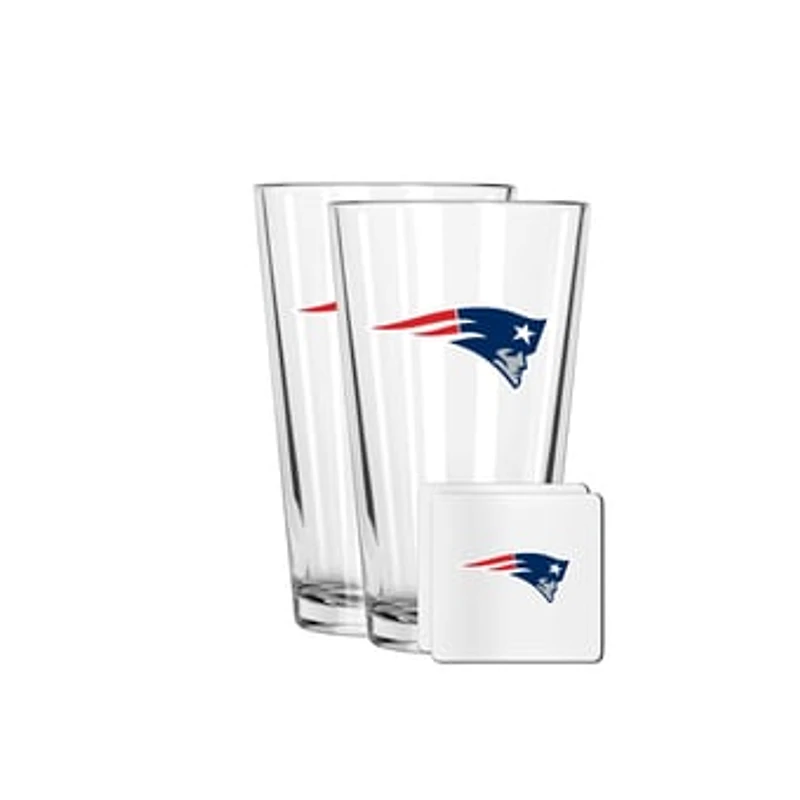 The Memory Company New England Patriots 16oz. Pint Glass and Coaster Set