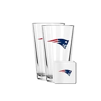 The Memory Company New England Patriots 16oz. Pint Glass and Coaster Set