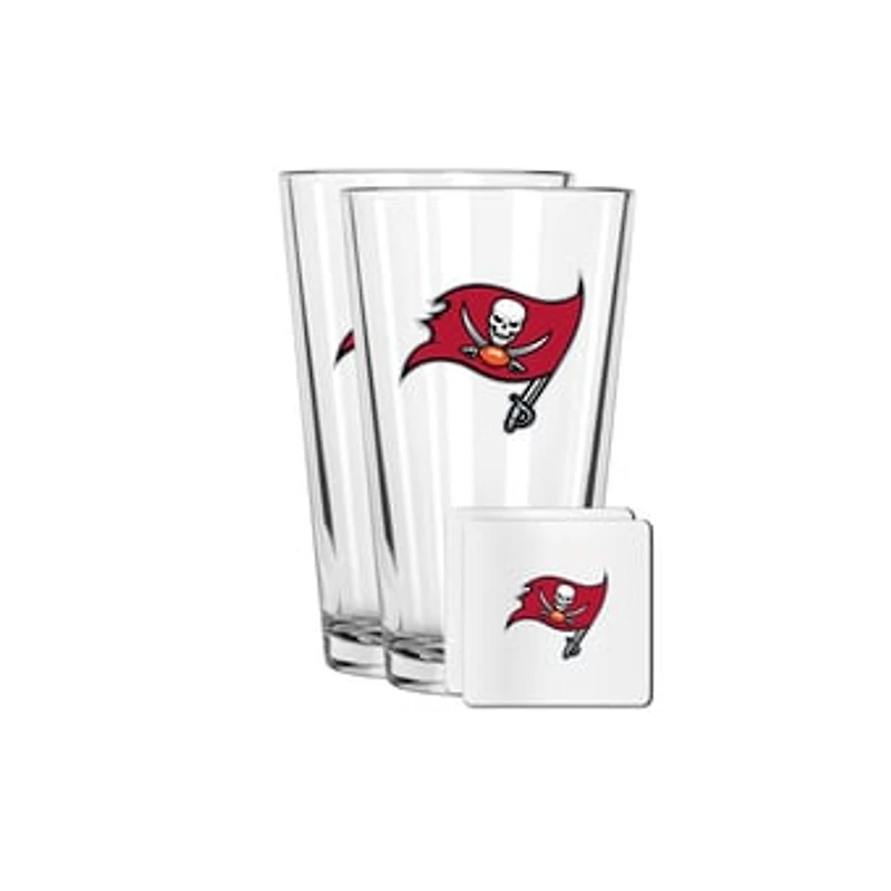 The Memory Company Tampa Bay Buccaneers 16oz. Pint Glass and Coaster Set