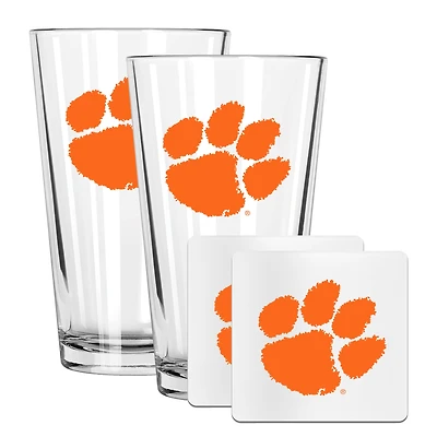 The Memory Company Clemson Tigers 16oz. Pint Glass and Coaster Set
