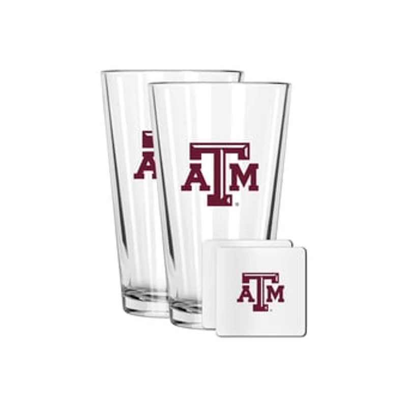 The Memory Company Texas A&M Aggies 16oz. Pint Glass and Coaster Set