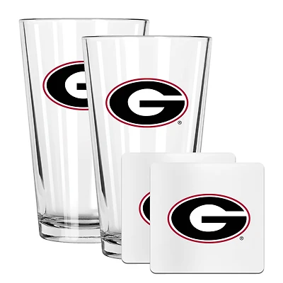 The Memory Company Georgia Bulldogs 16oz. Pint Glass and Coaster Set