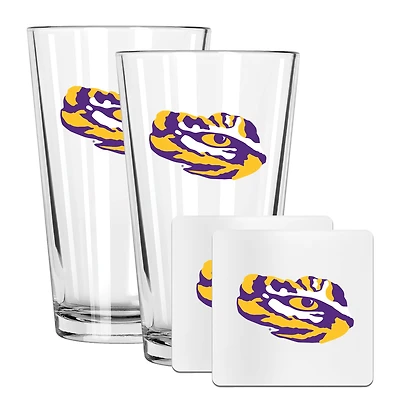 The Memory Company LSU Tigers 16oz. Pint Glass and Coaster Set