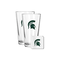 The Memory Company Michigan State Spartans 16oz. Pint Glass and Coaster Set