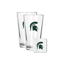 The Memory Company Michigan State Spartans 16oz. Pint Glass and Coaster Set