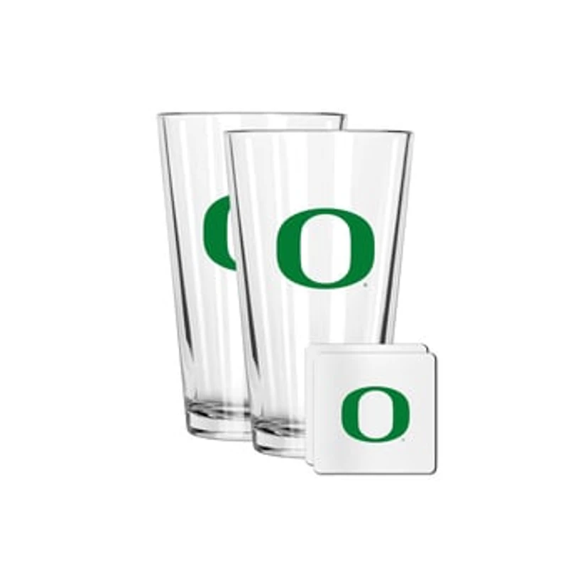 The Memory Company Oregon Ducks 16oz. Pint Glass and Coaster Set