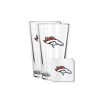 The Memory Company Denver Broncos 16oz. Pint Glass and Coaster Set