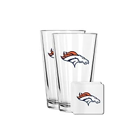 The Memory Company Denver Broncos 16oz. Pint Glass and Coaster Set