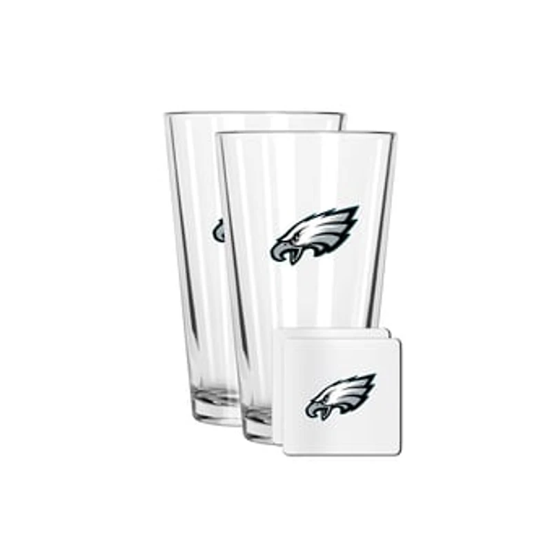 The Memory Company Philadelphia Eagles 16oz. Pint Glass and Coaster Set
