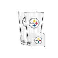 The Memory Company Pittsburgh Steelers 16oz. Pint Glass and Coaster Set