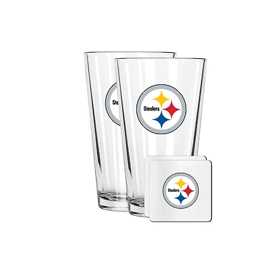 The Memory Company Pittsburgh Steelers 16oz. Pint Glass and Coaster Set