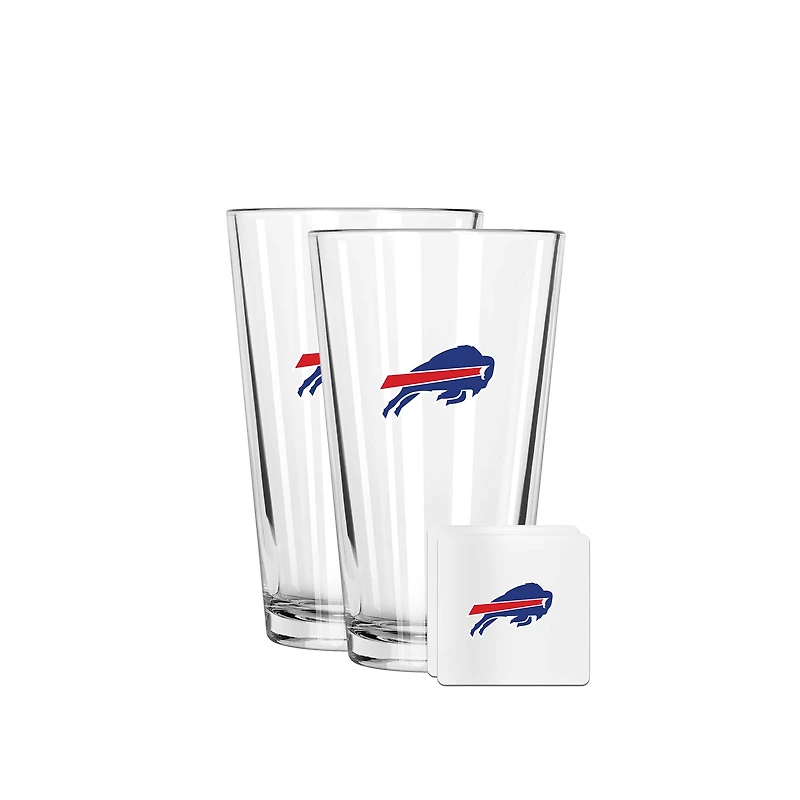 The Memory Company Buffalo Bills 16oz. Pint Glass and Coaster Set