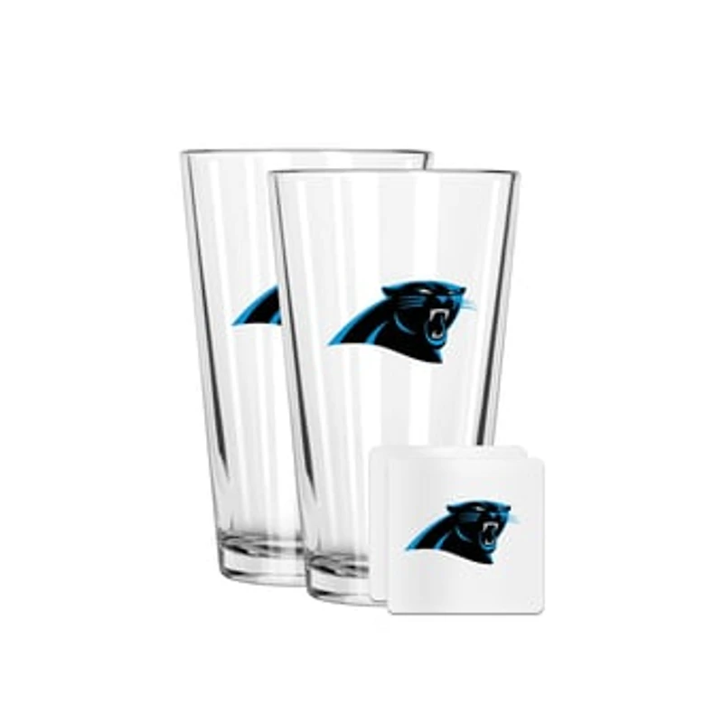The Memory Company Carolina Panthers 16oz. Pint Glass and Coaster Set