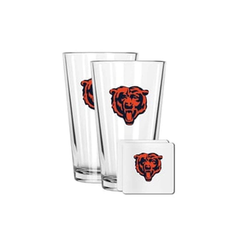 The Memory Company Chicago Bears 16oz. Pint Glass and Coaster Set