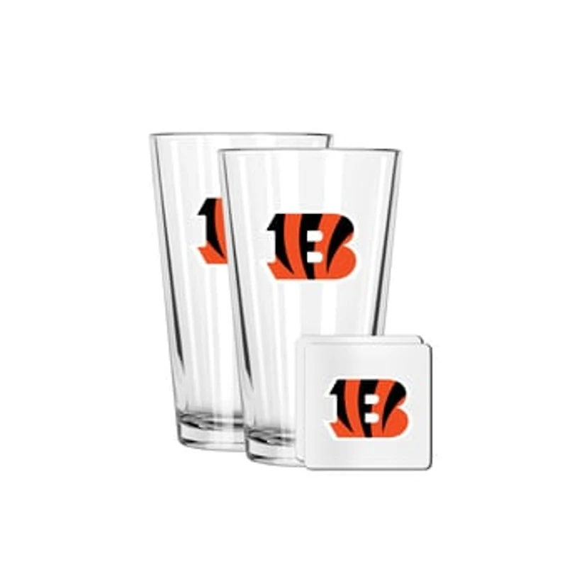The Memory Company Cincinnati Bengals 16oz. Pint Glass and Coaster Set