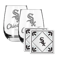 The Memory Company Chicago White Sox 15oz. Stemless Wine Glass & Coaster Set