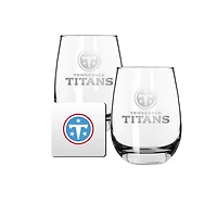 The Memory Company Tennessee Titans 15oz. Stemless Wine Glass & Coaster Set