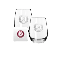 The Memory Company Alabama Crimson Tide 15oz. Stemless Wine Glass & Coaster Set