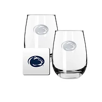 The Memory Company Penn State Nittany Lions 15oz. Stemless Wine Glass & Coaster Set