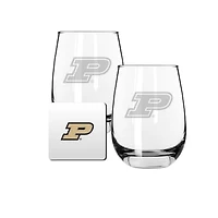 The Memory Company Purdue Boilermakers 15oz. Stemless Wine Glass & Coaster Set