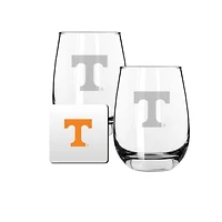 The Memory Company Tennessee Volunteers 15oz. Stemless Wine Glass & Coaster Set