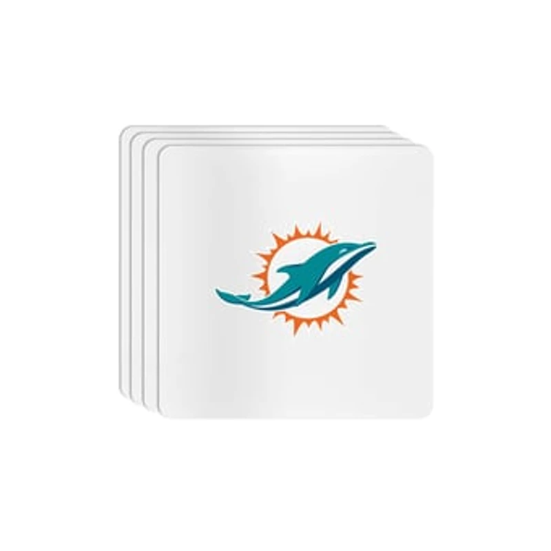 The Memory Company Miami Dolphins Square Ceramic Coaster Set
