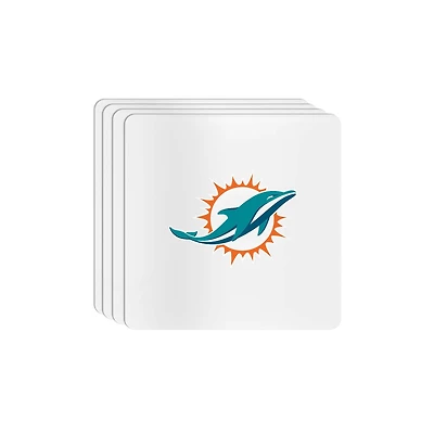 The Memory Company Miami Dolphins Square Ceramic Coaster Set