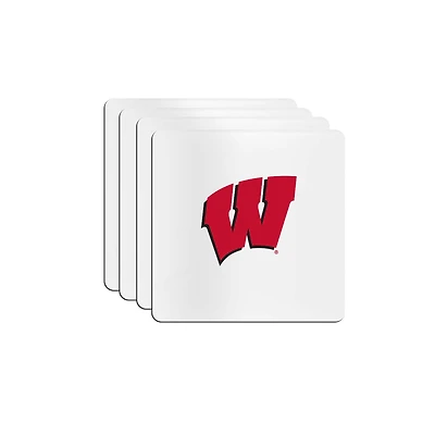 The Memory Company Wisconsin Badgers Square Ceramic Coaster Set
