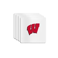 The Memory Company Wisconsin Badgers Square Ceramic Coaster Set