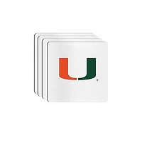 The Memory Company Miami Hurricanes Square Ceramic Coaster Set