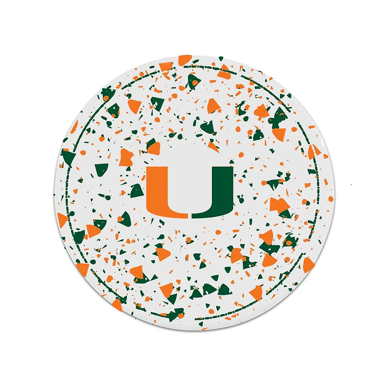 The Memory Company Miami Hurricanes Circle Ceramic Coaster Set