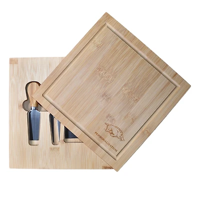 Arkansas Razorbacks Customized Bamboo Cutting Board with Utensils
