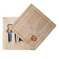 Clemson Tigers Customized Bamboo Cutting Board with Utensils