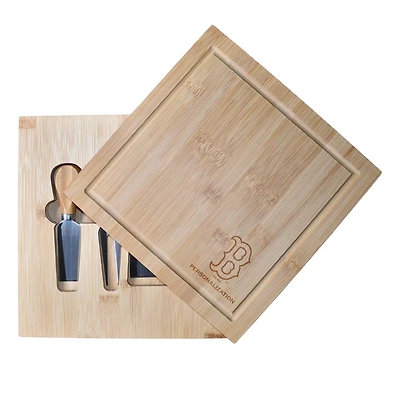 Boston Red Sox Customized Bamboo Cutting Board with Utensils