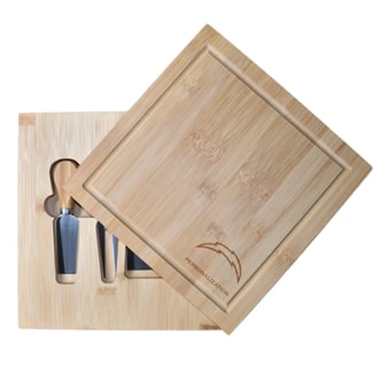 Los Angeles Chargers Customized Bamboo Cutting Board with Utensils