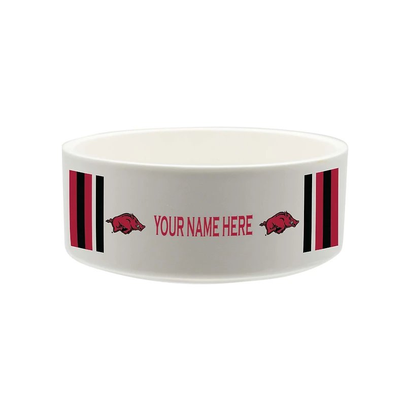 The Memory Company Arkansas Razorbacks 35oz. Personalized Ceramic Pet Bowl