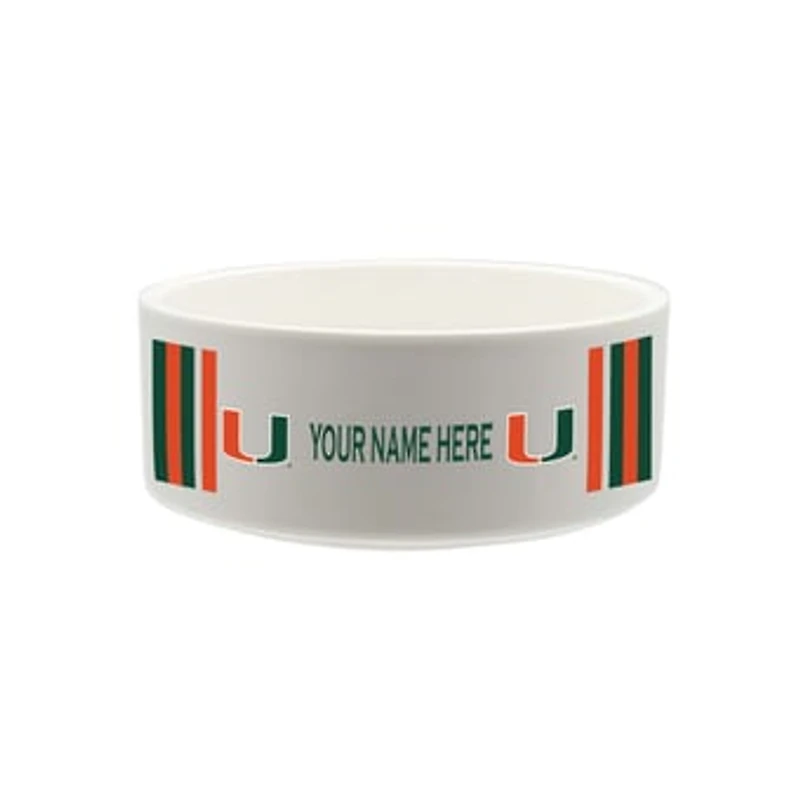 The Memory Company Miami Hurricanes 35oz. Personalized Ceramic Pet Bowl