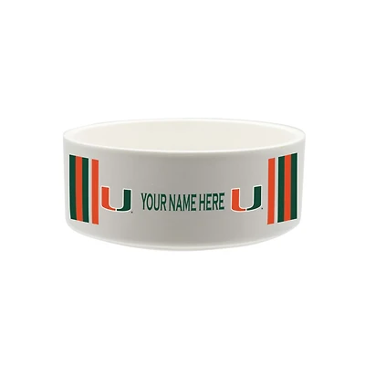 The Memory Company Miami Hurricanes 35oz. Personalized Ceramic Pet Bowl