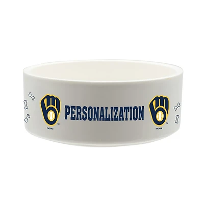 The Memory Company Milwaukee Brewers 35oz. Personalized Ceramic Pet Bowl