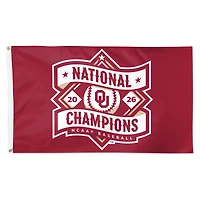 WinCraft Oklahoma Sooners 2026 NCAA Baseball Men's College World Series Champions 3' x 5' Single-Sided Deluxe Flag