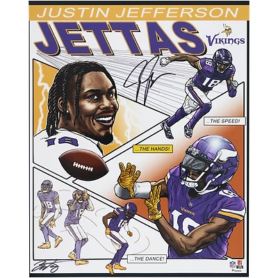 Justin Jefferson Minnesota Vikings Autographed 16" x 20" Photo Print - Art by Brian Kong - Limited Edition of 50