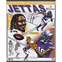 Justin Jefferson Minnesota Vikings Autographed 16" x 20" Photo Print - Art by Brian Kong - Limited Edition of 50