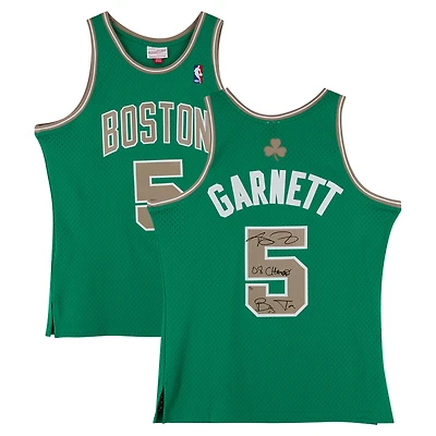 Kevin Garnett Boston Celtics Autographed Mitchell & Ness Kelly Green 2007 Swingman Jersey with Multiple Inscriptions - Limited Edition of 5