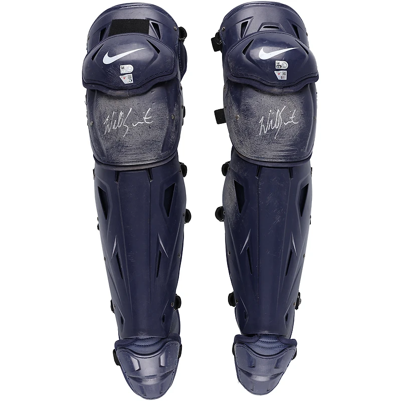 Will Smith Los Angeles Dodgers Autographed Game-Used Navy Nike Shin Guards from the 2024 MLB Season