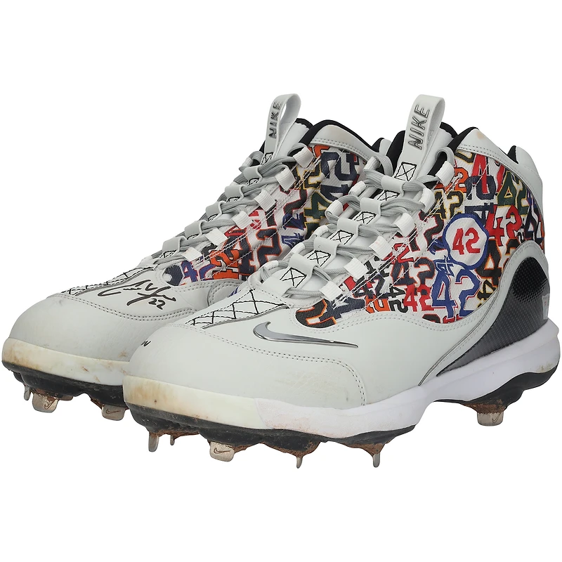 Christian Yelich Milwaukee Brewers Autographed Game-Used White Nike Cleats vs. Detroit Tigers on April 15, 2025 with Multiple Inscriptions
