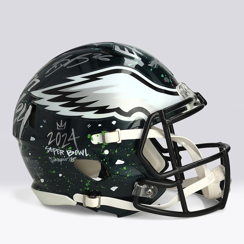 Saquon Barkley Philadelphia Eagles Autographed Speed Authentic Helmet - Art by King Saladeen - Limited Edition #1/1 - BB14001606