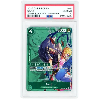 Sanji 2025 One Piece Promo Winner Pack '25 Vol. 1 #EB01-014 PSA Authenticated 10 Card