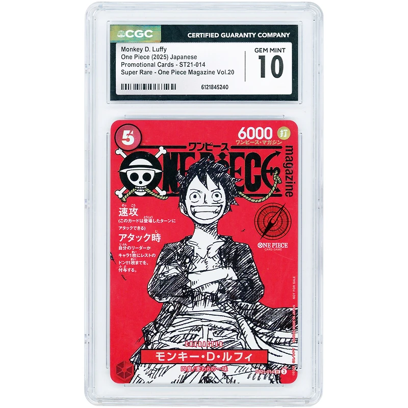 Monkey D. Luffy 2025 One Piece Promo Japanese Magazine Promo #ST21-014 CGC Authenticated 10 Card