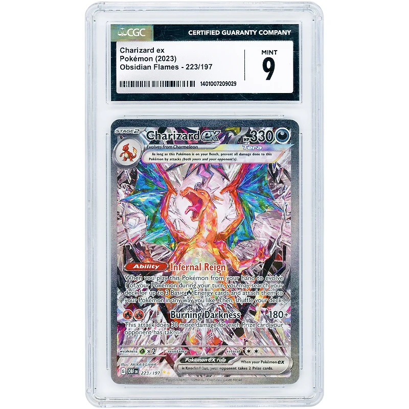 Charizard EX 2023 Pokemon Obsidian Flames Special Illustration Rare #223 CGC Authenticated 9 Card